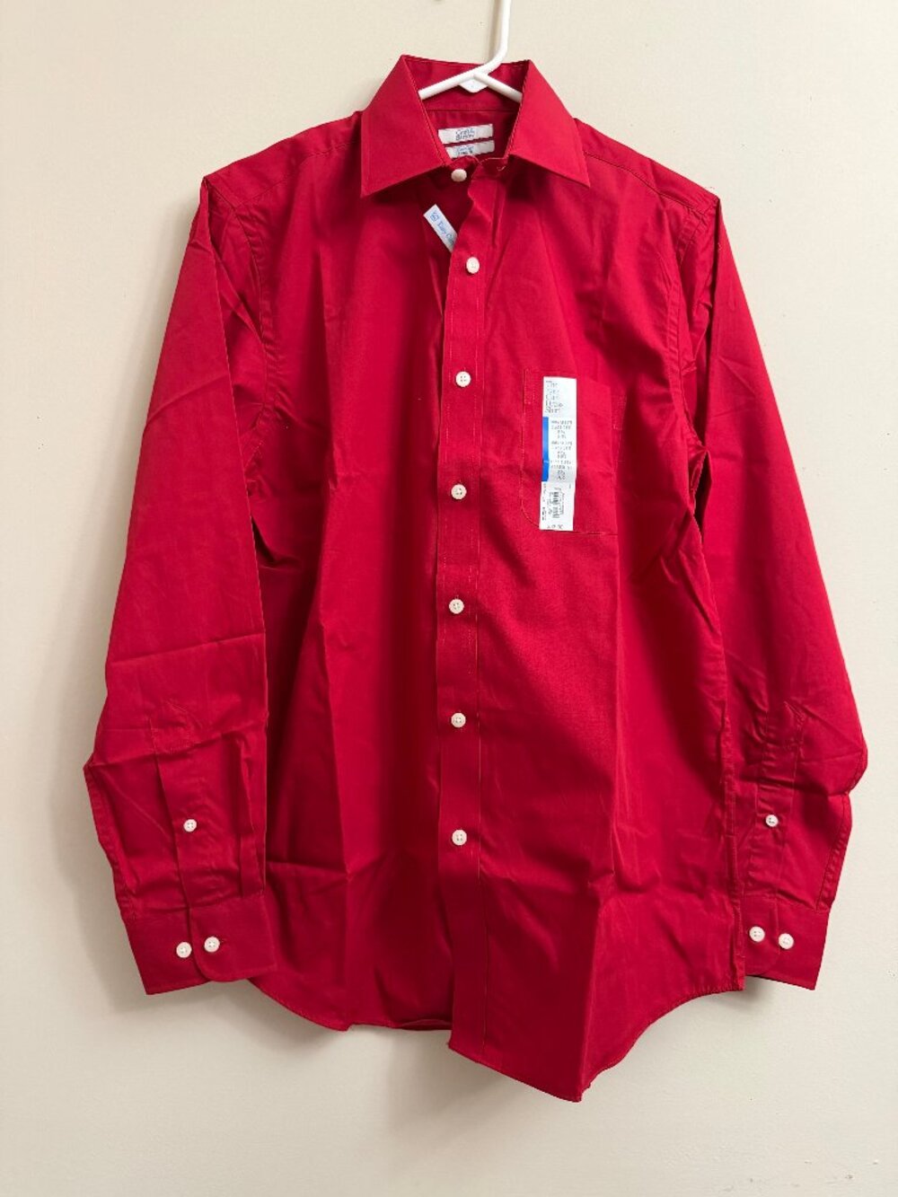 Croft & Barrow Men’s Classic Fit Red Button Down Dress Shirt 15.5 34/35 NWT